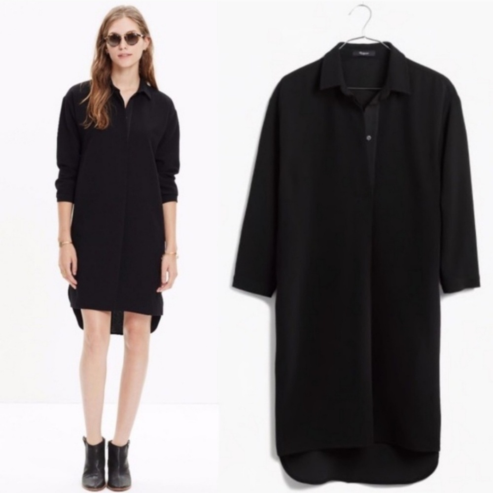 Madewell Moviehouse Shirt Black Dress
